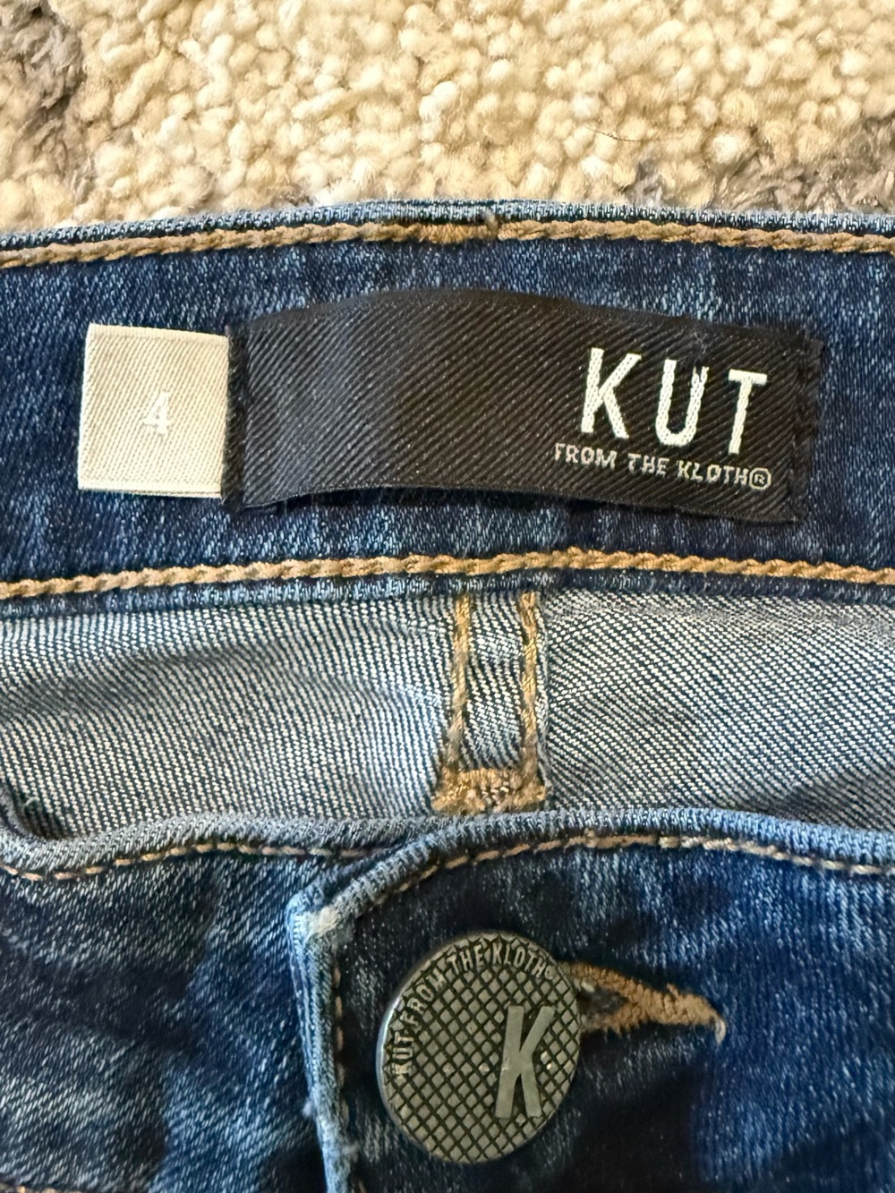 KUT From The Kloth Donna Ankle Skinny Jeans Size 4 Distressed Raw Hem Dark Wash - Picture 3 of 7